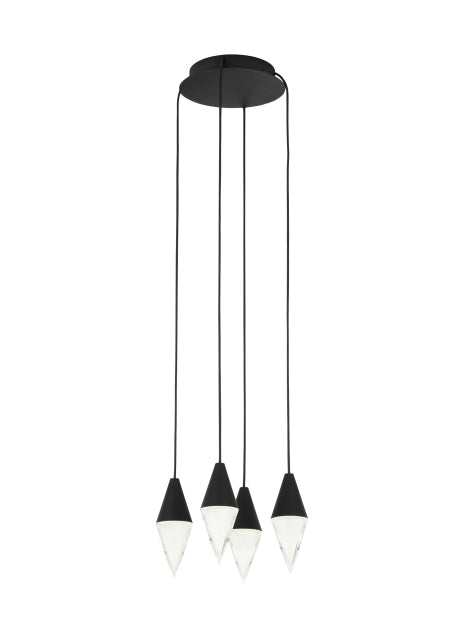 Visual Comfort Turret 4 Light Chandelier Nightshade Black