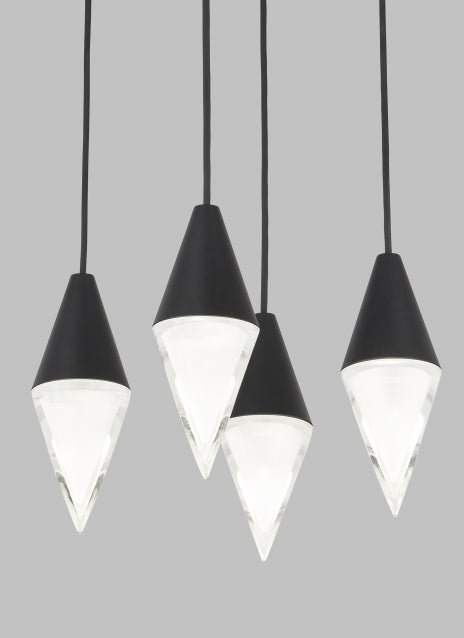 Visual Comfort Turret 4 Light Chandelier Natural Brass