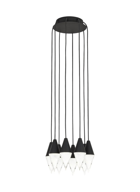 Visual Comfort Turret 8 Light Chandelier Nightshade Black