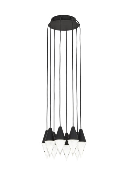 Visual Comfort Turret 8 Light Chandelier Nightshade Black