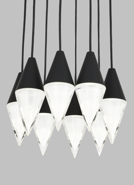 Visual Comfort Turret 8 Light Chandelier Natural Brass