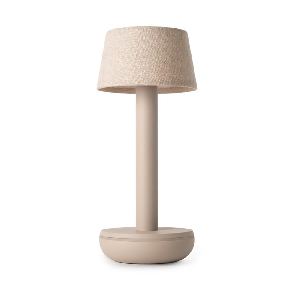 Humble Two Cordless Table Lamp by Humble, Beige with Beige Linen Shade (image 3)