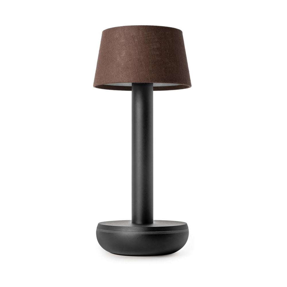 Humble Two Cordless Table Lamp by Humble, Black with Brown Linen Shade (image 5)