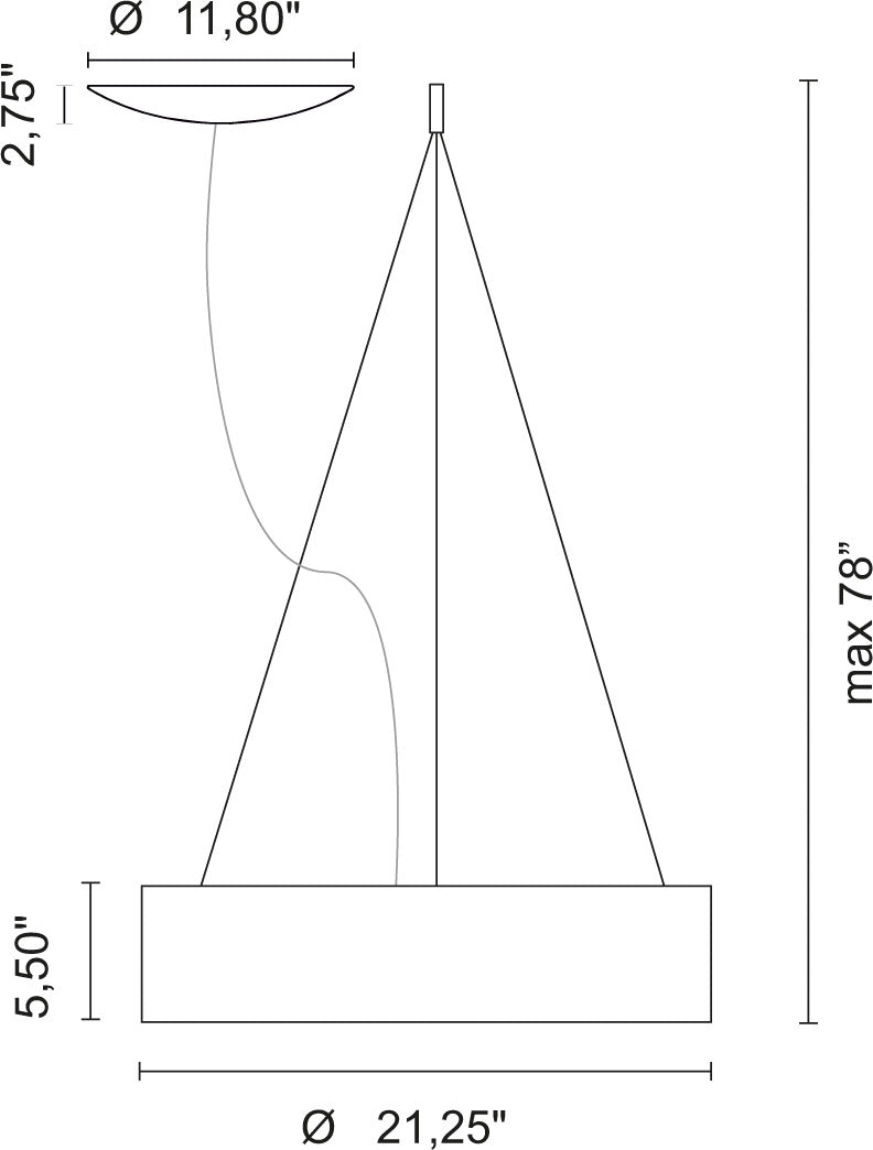 Egoluce Radar dimension drawing, Small