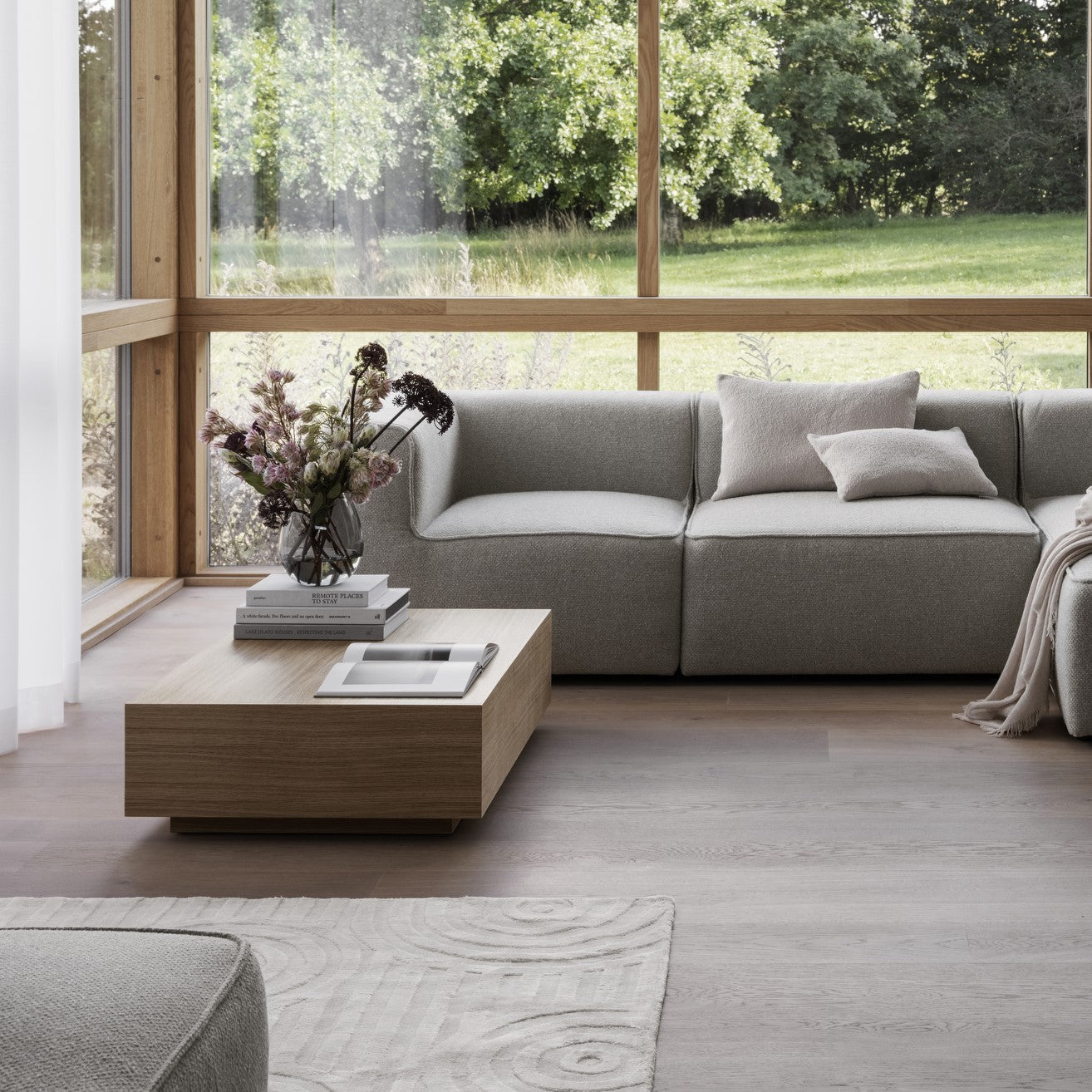 blomus Uzu Viscose Area Rug Taupe Small 79" x 55"