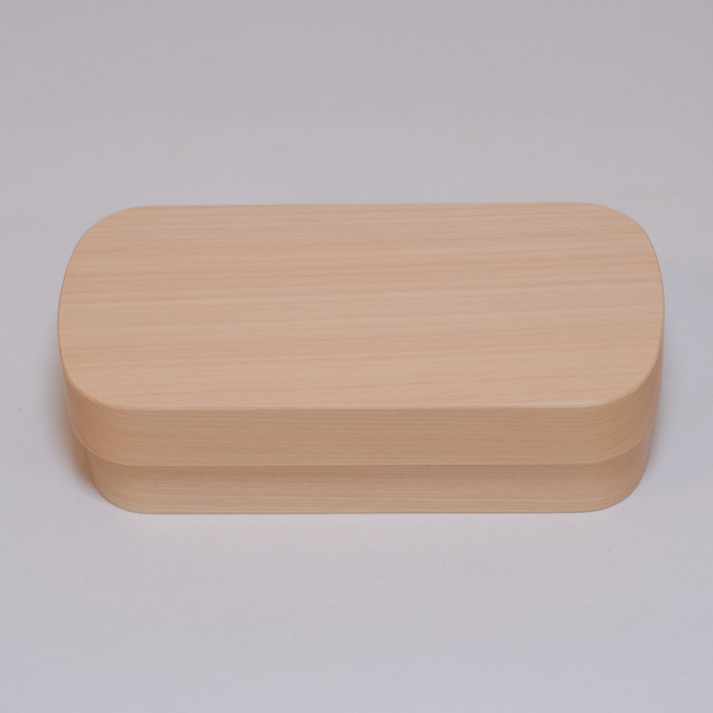 Tsunoda Seibei Kishu Hinoki Bento Box, Type S-4 – closed, side view