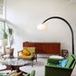 Vaulted Arc Floor Lamp By Peter Morelli 86 1968 Design Black Wood Satin Nickel 2012203Bk by Nova California