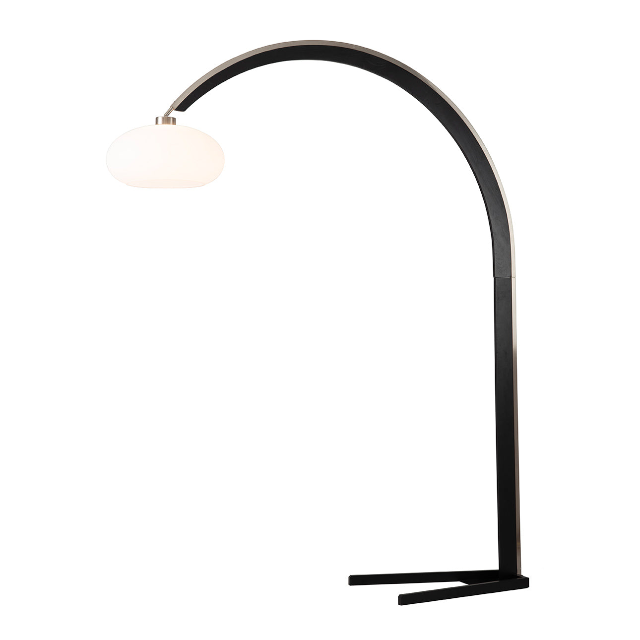 Vaulted Arc Floor Lamp By Peter Morelli 86 1968 Design Black Wood Satin Nickel 2012203Bk by Nova California