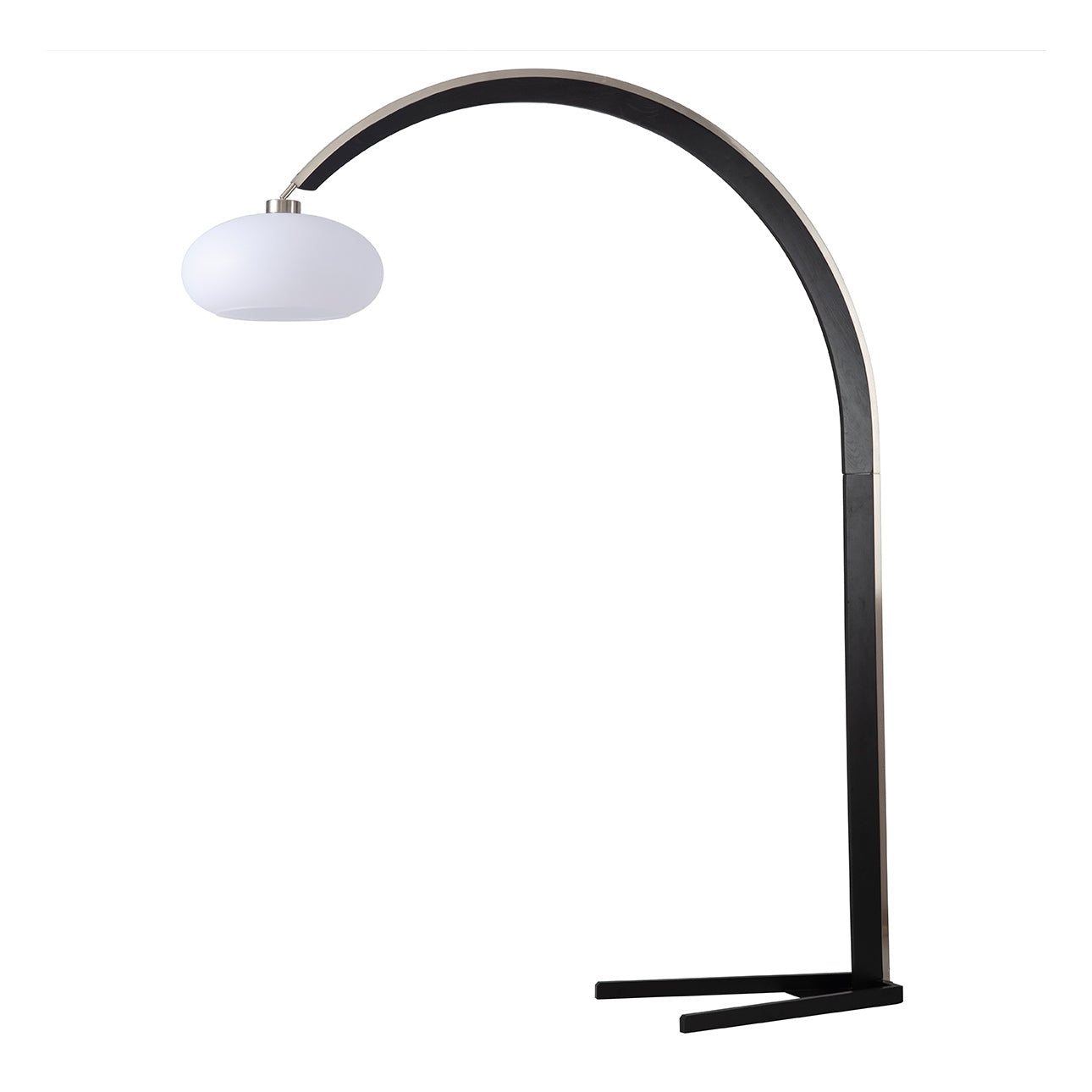 Vaulted Arc Floor Lamp By Peter Morelli 86 1968 Design Black Wood Satin Nickel 2012203Bk by Nova California