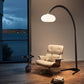 Vaulted Arc Floor Lamp By Peter Morelli 86 1968 Design Black Wood Satin Nickel 2012203Bk by Nova California