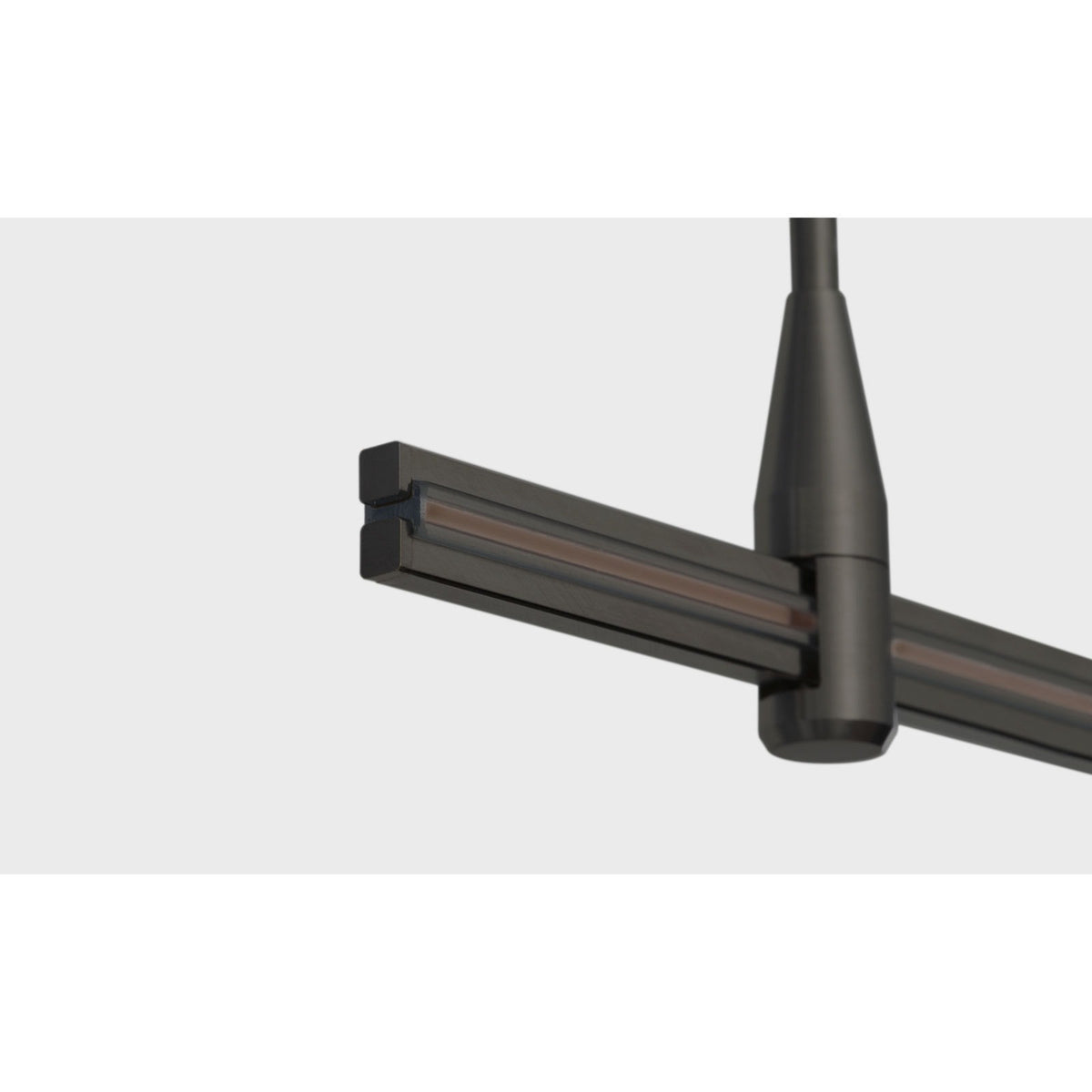 Visual Comfort MonoRail End Caps in Antique Bronze, installed or detail view