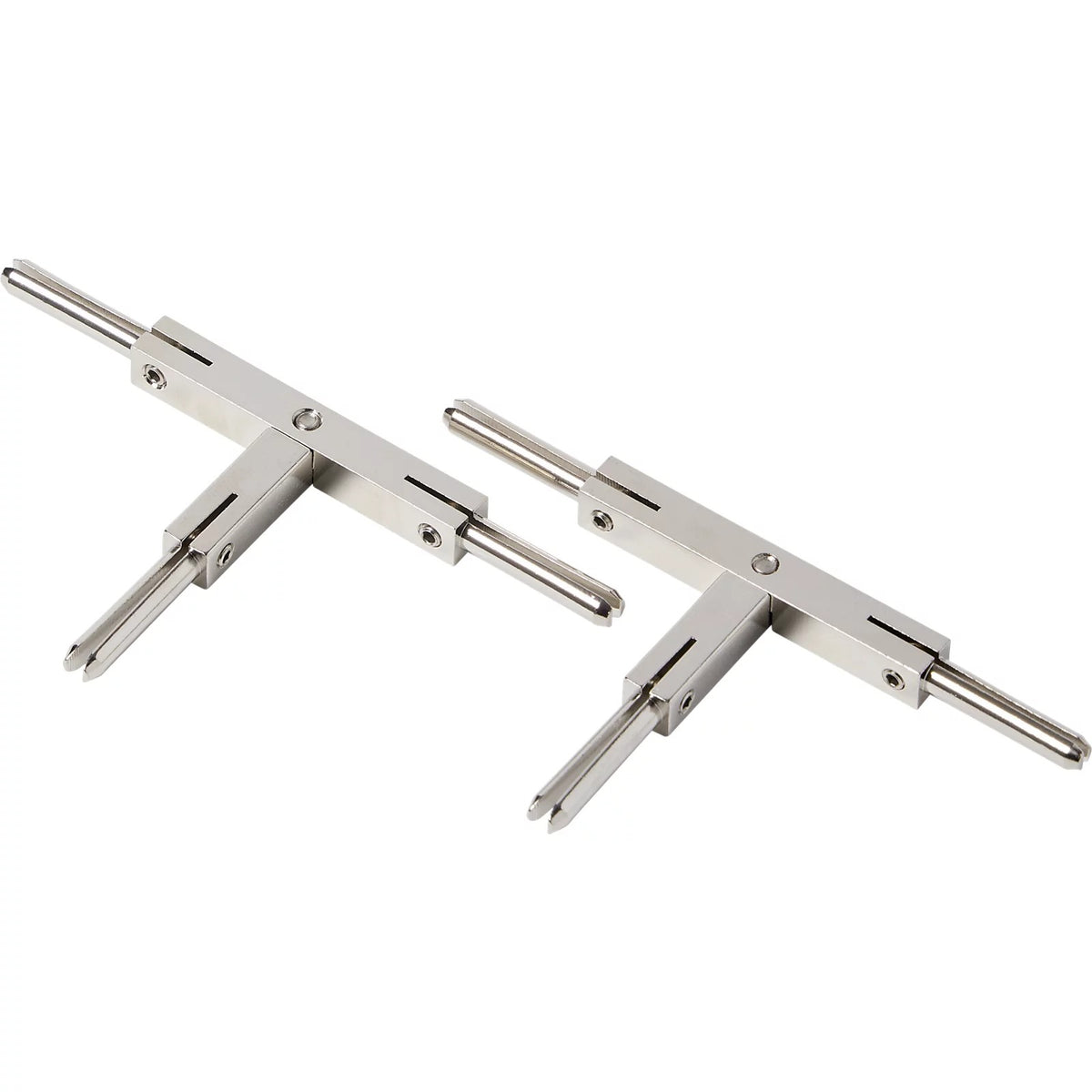 Visual Comfort MonoRail T Connector in Satin Nickel, studio view