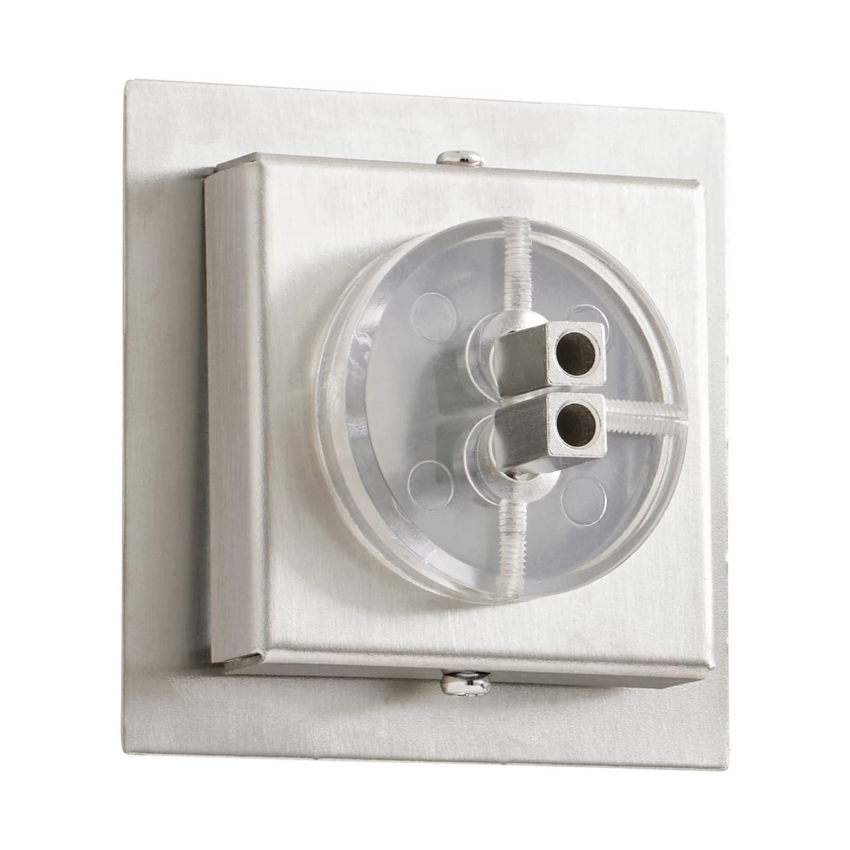 Visual Comfort MonoRail 2" Square Direct-End Power Feed in Satin Nickel, alternate angle