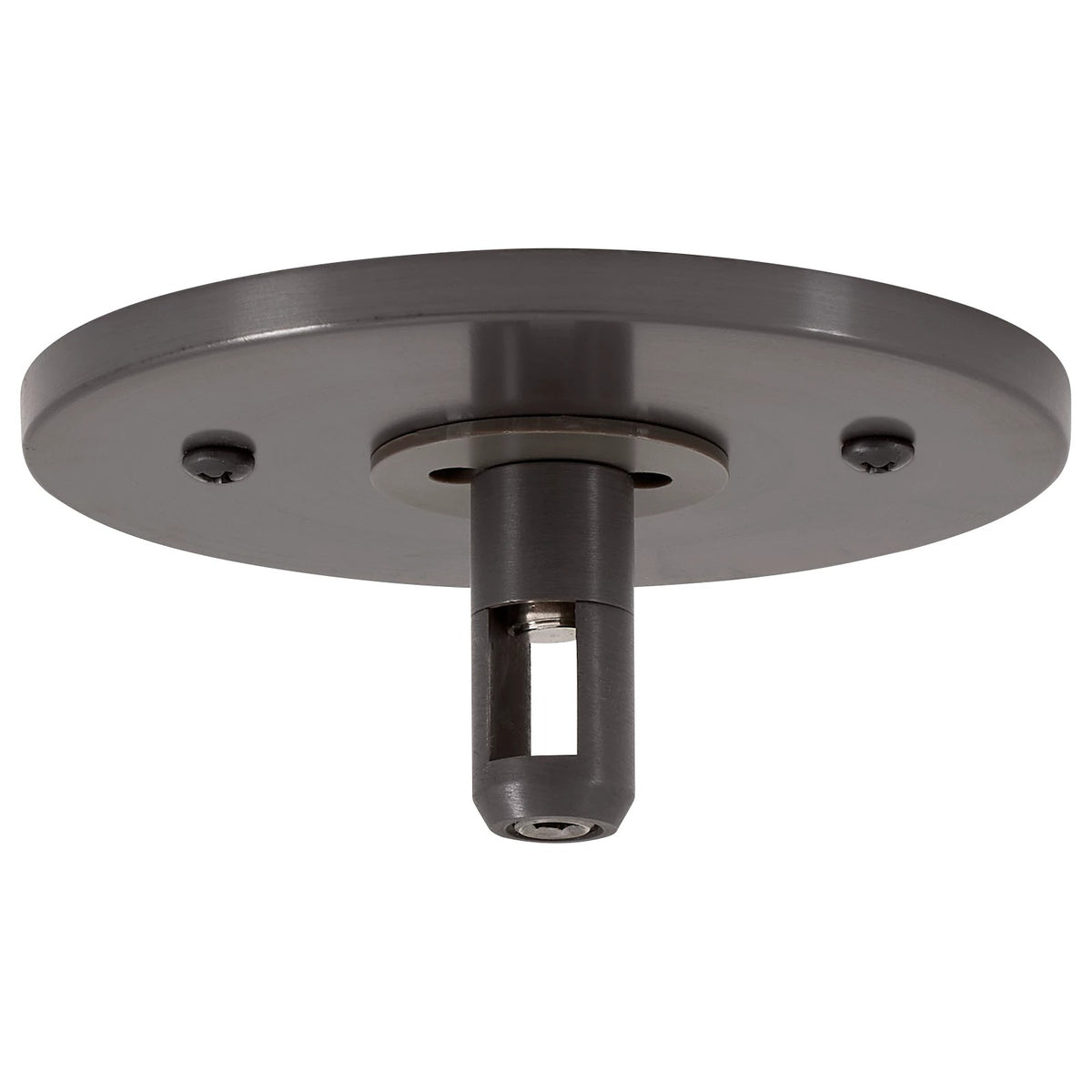 Visual Comfort MonoRail 4" Round Power Feed Canopy, Low-Profile Single-Feed in Antique Bronze, product photo