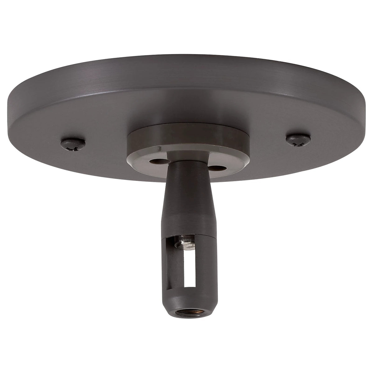 Visual Comfort MonoRail 4" Round Power Feed Canopy, Single-Feed in Antique Bronze, product photo