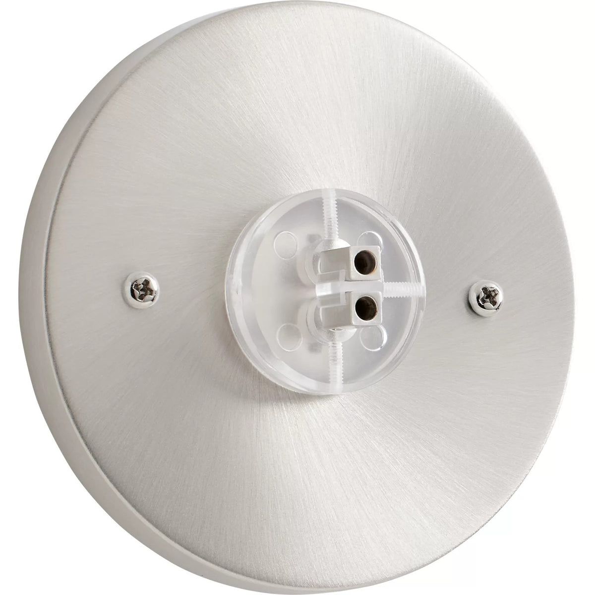 Visual Comfort MonoRail 4" Round Direct-End Power Feed in Satin Nickel, alternate angle