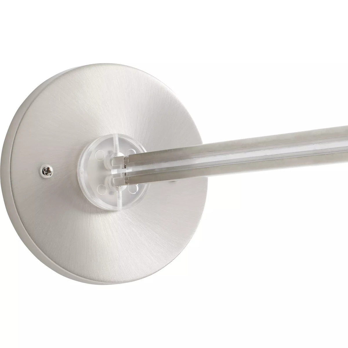 Visual Comfort MonoRail 4" Round Direct-End Power Feed in Satin Nickel, installed or detail view