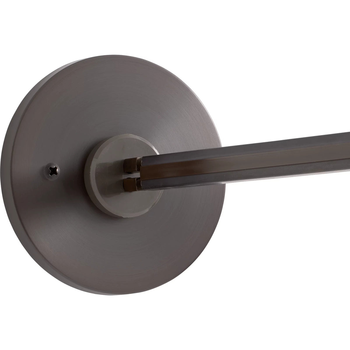 Visual Comfort MonoRail 4" Round Direct-End Power Feed in Antique Bronze, installed or detail view