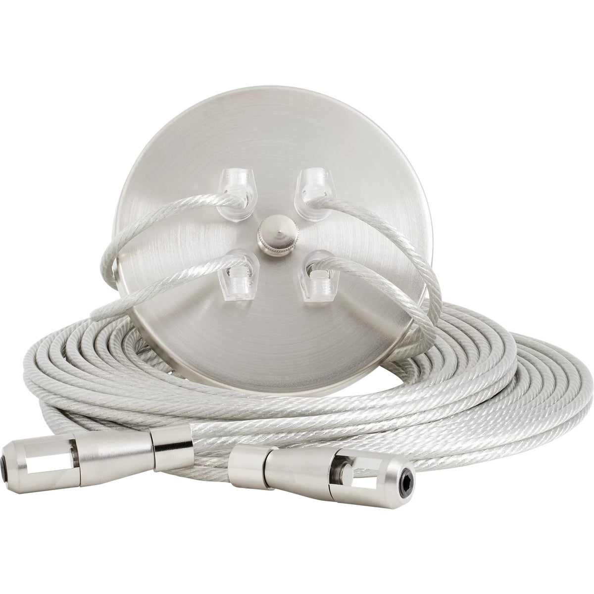 Visual Comfort MonoRail Center Power Feed, Dual-Feed in Satin Nickel, alternate angle