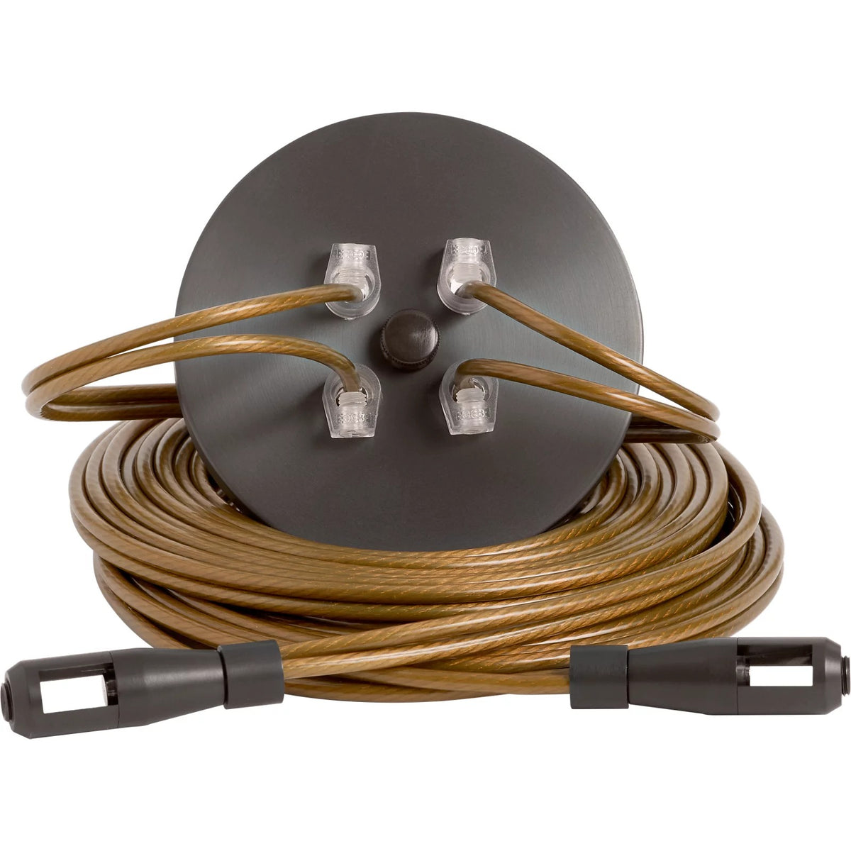 Visual Comfort MonoRail Center Power Feed, Dual-Feed in Antique Bronze, product photo