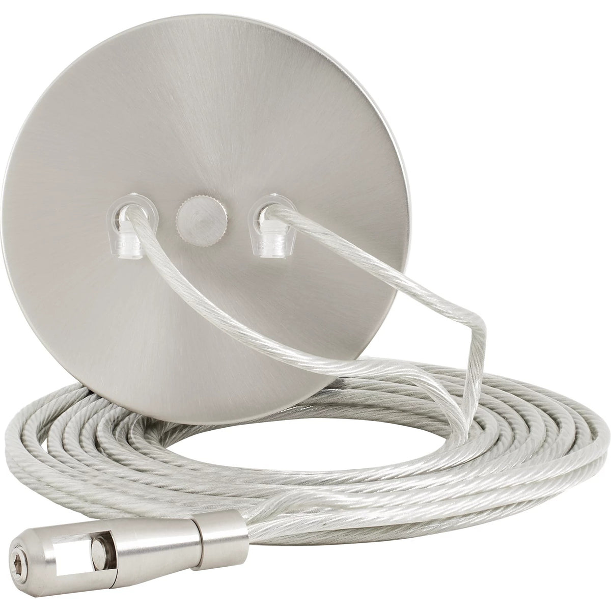 Visual Comfort MonoRail Center Power Feed, Single-Feed in Satin Nickel, alternate angle