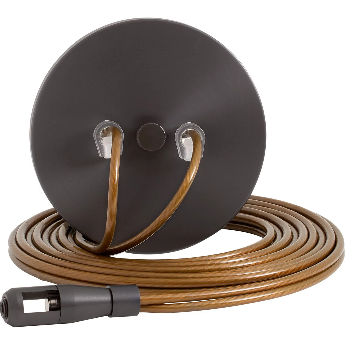Visual Comfort MonoRail Center Power Feed, Single-Feed in Antique Bronze, product photo