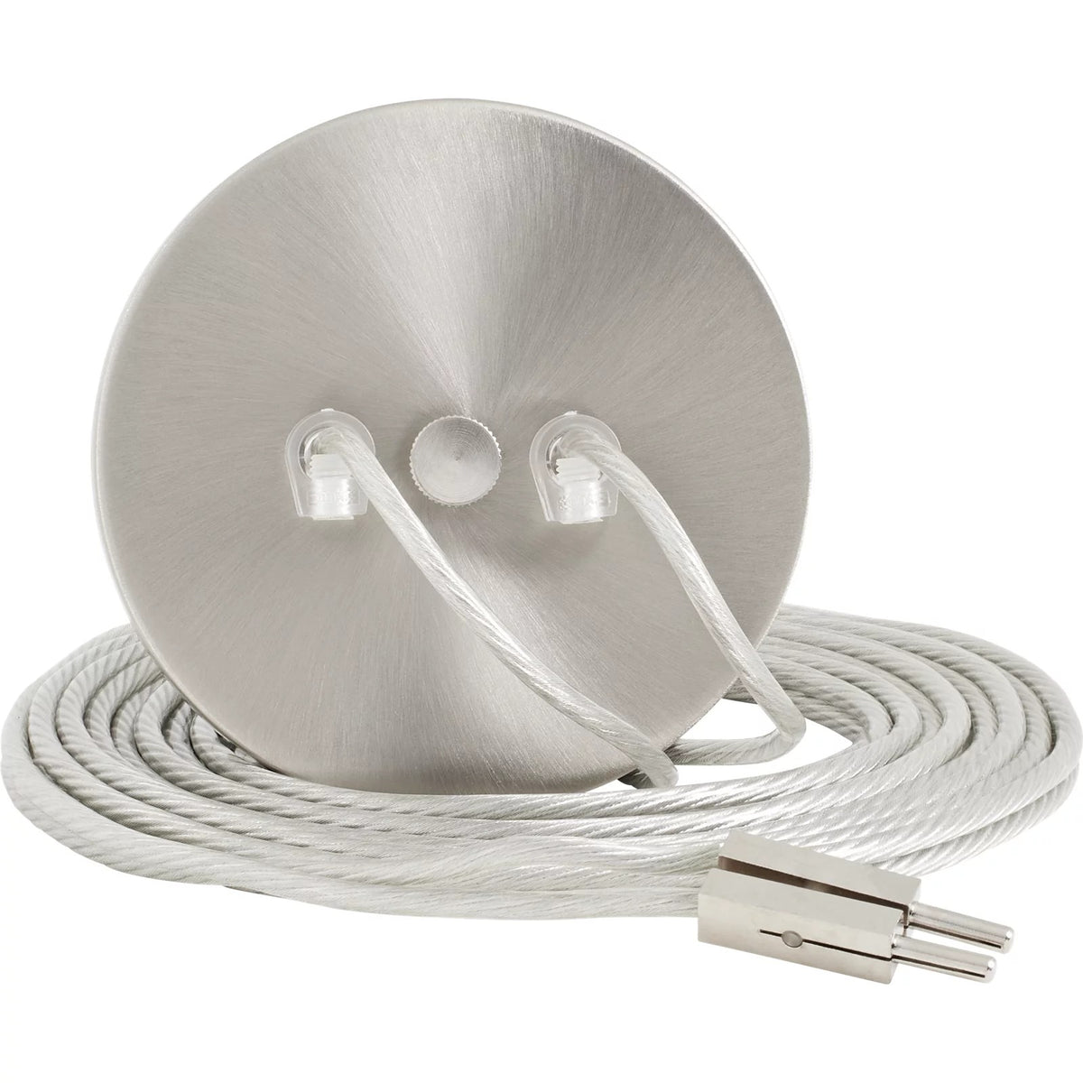 Visual Comfort MonoRail End Power Feed in Satin Nickel, alternate angle