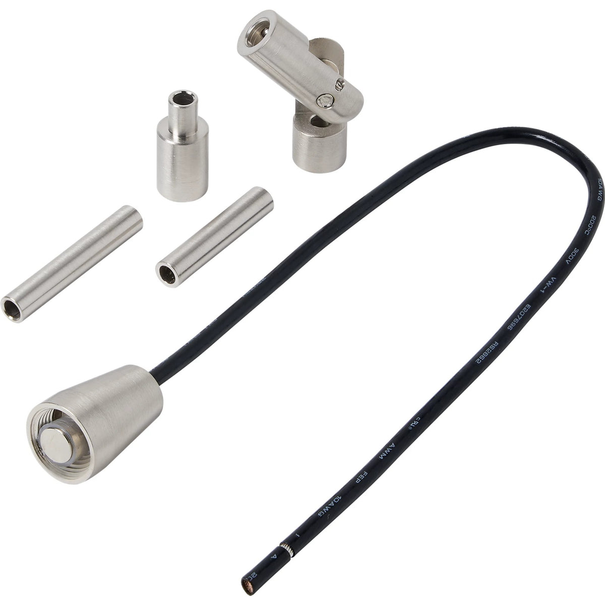 Visual Comfort MonoRail Power Vault Adapter in Satin Nickel, studio view