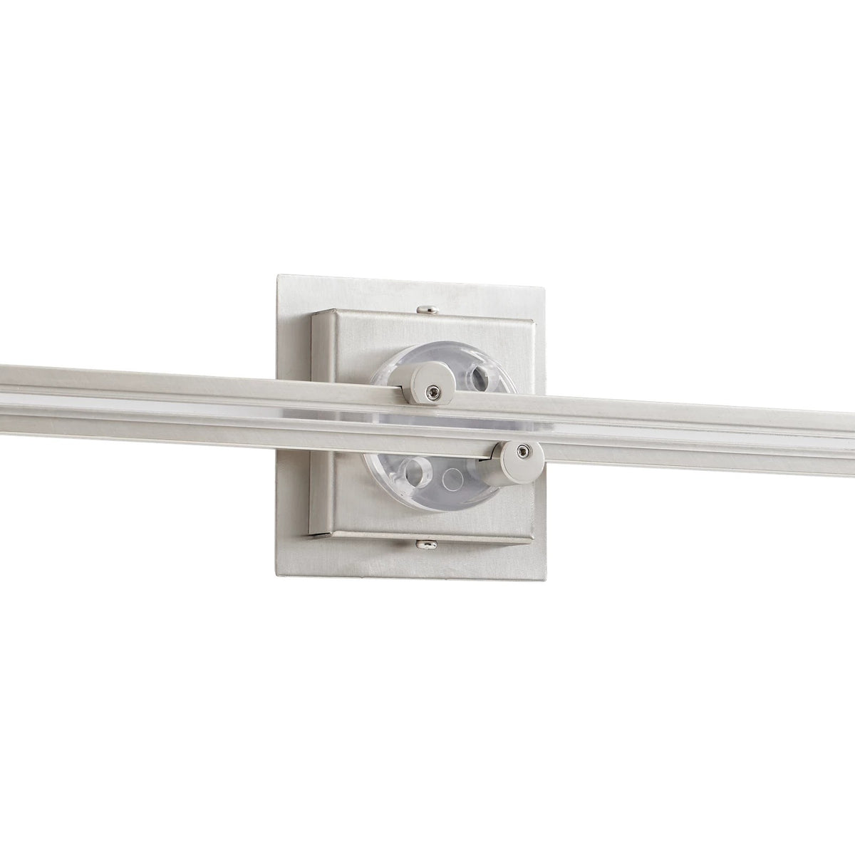 Visual Comfort Wall MonoRail 2" Square Power Feed Canopy in Satin Nickel, installed or detail view