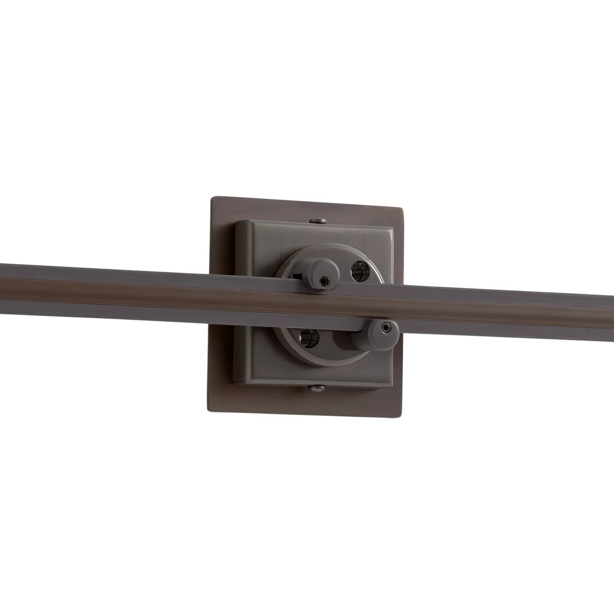Visual Comfort Wall MonoRail 2" Square Power Feed Canopy in Antique Bronze, installed or detail view