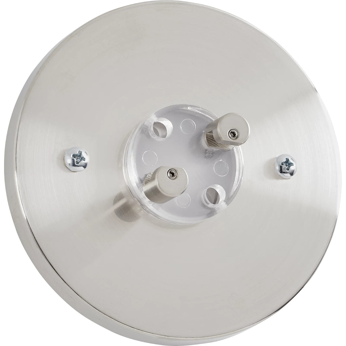 Visual Comfort Wall MonoRail 4" Round Direct Canopy with LED Transformer in Satin Nickel, studio view