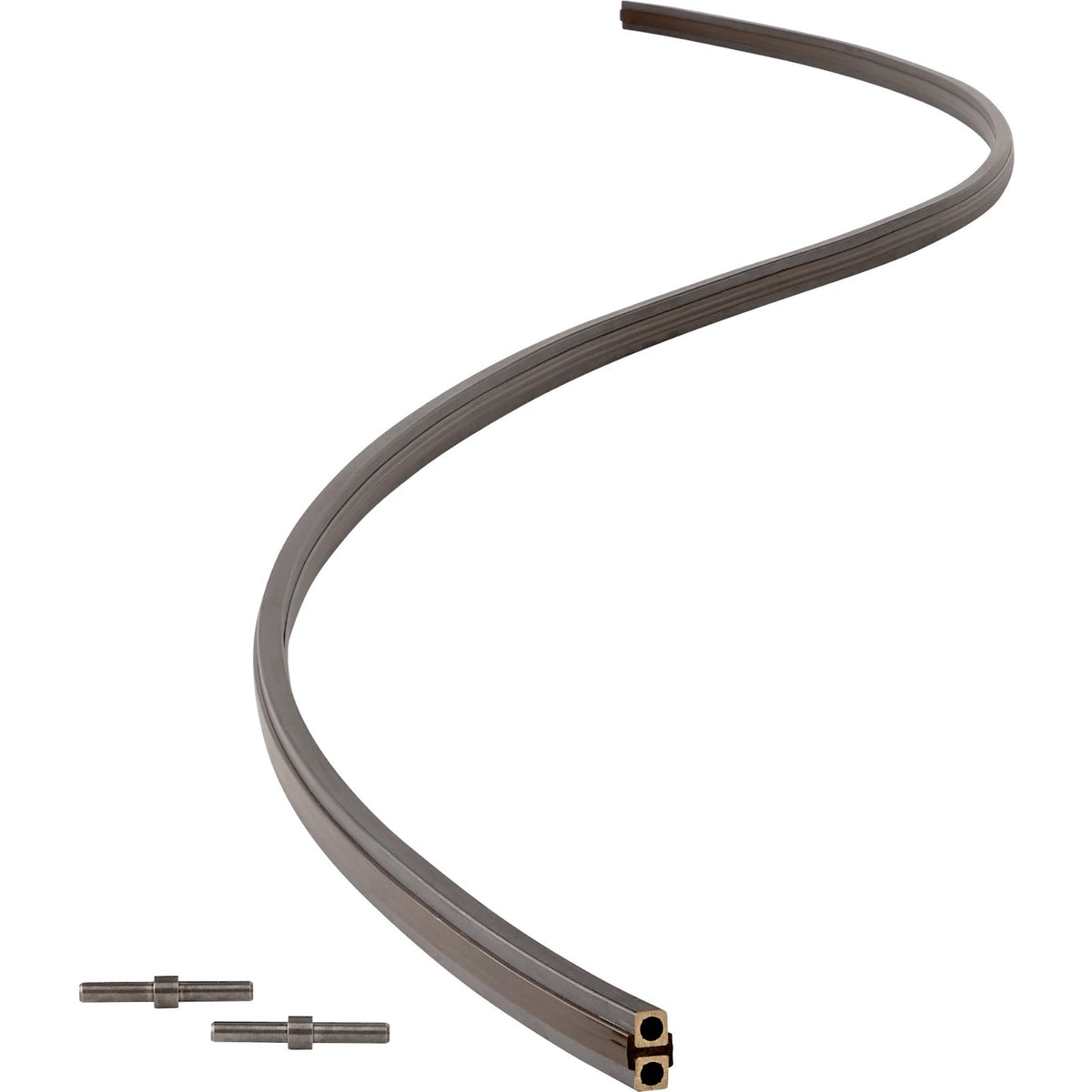 Visual Comfort MonoRail Pre-Bent S Curve in Antique Bronze, studio view