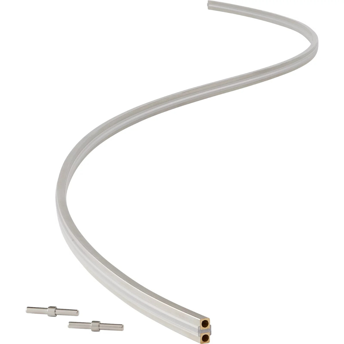 Visual Comfort MonoRail Pre-Bent S Curve in Satin Nickel, detail view