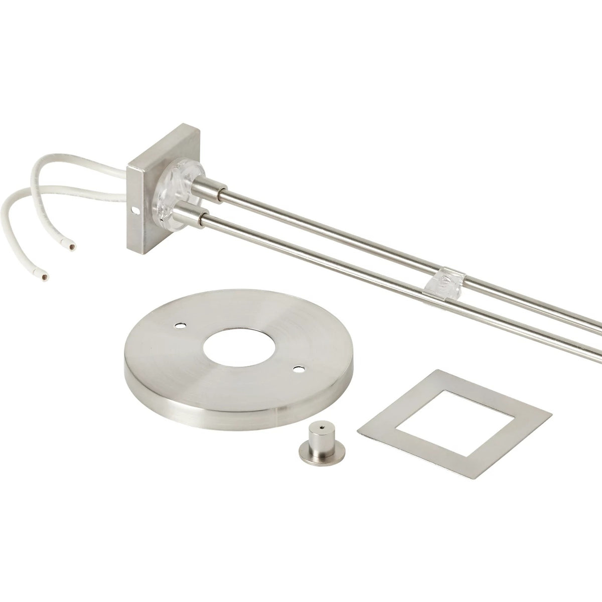 Visual Comfort MonoRail Power Outside Rigger in Satin Nickel, close-up