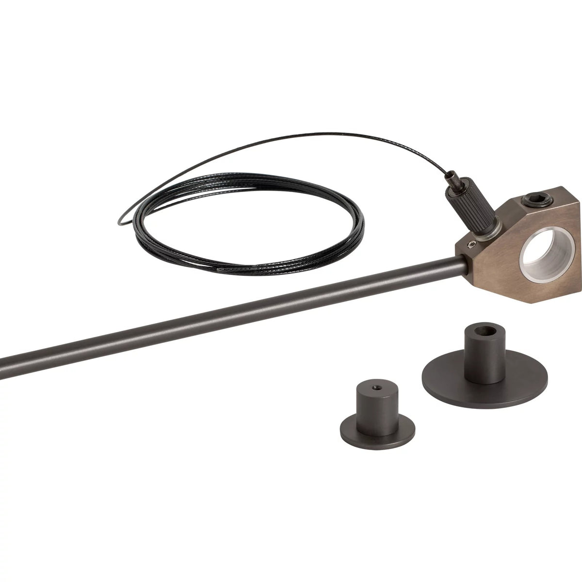 Visual Comfort MonoRail Support Outside Rigger in Antique Bronze, product photo