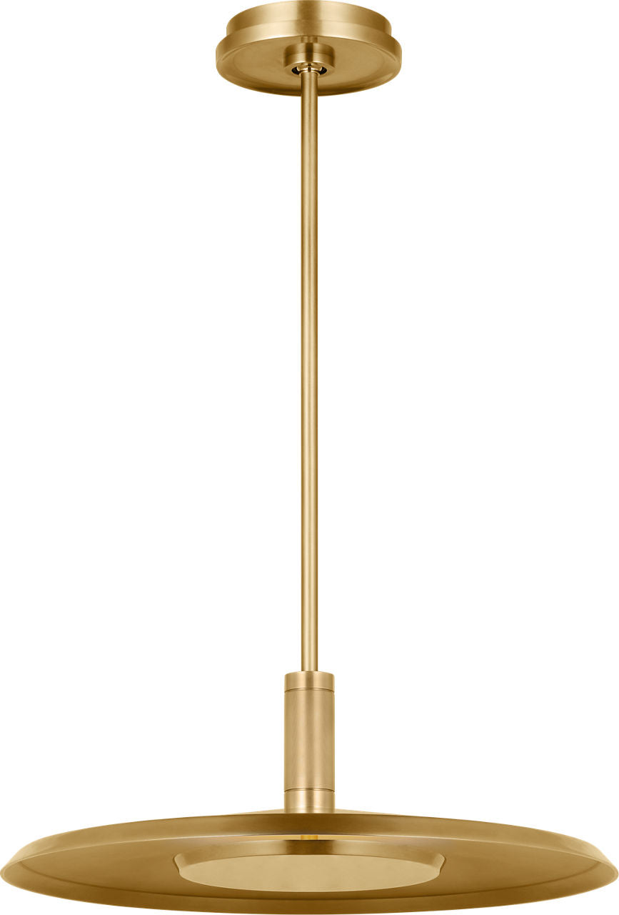 Saucer Large LED Pendant in Natural Brass, product photo
