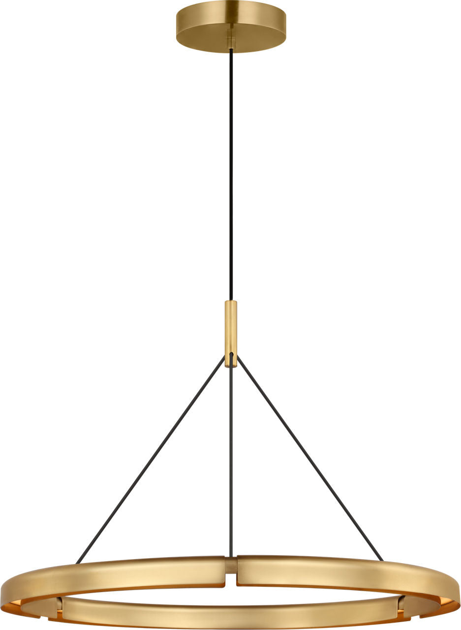 Cloak 30 LED Chandelier in Hand-Rubbed Antique Brass, product photo