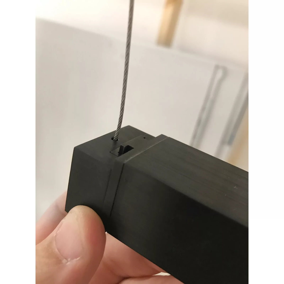 Visual Comfort Dyna Mechanical Connector in Anodized Black, installed or detail view
