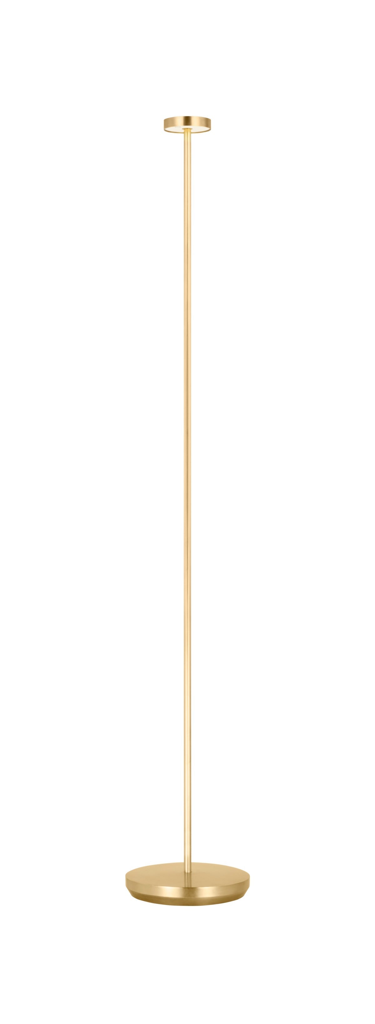 Moneta Medium floor lamp in Hand-Rubbed Antique Brass, lit
