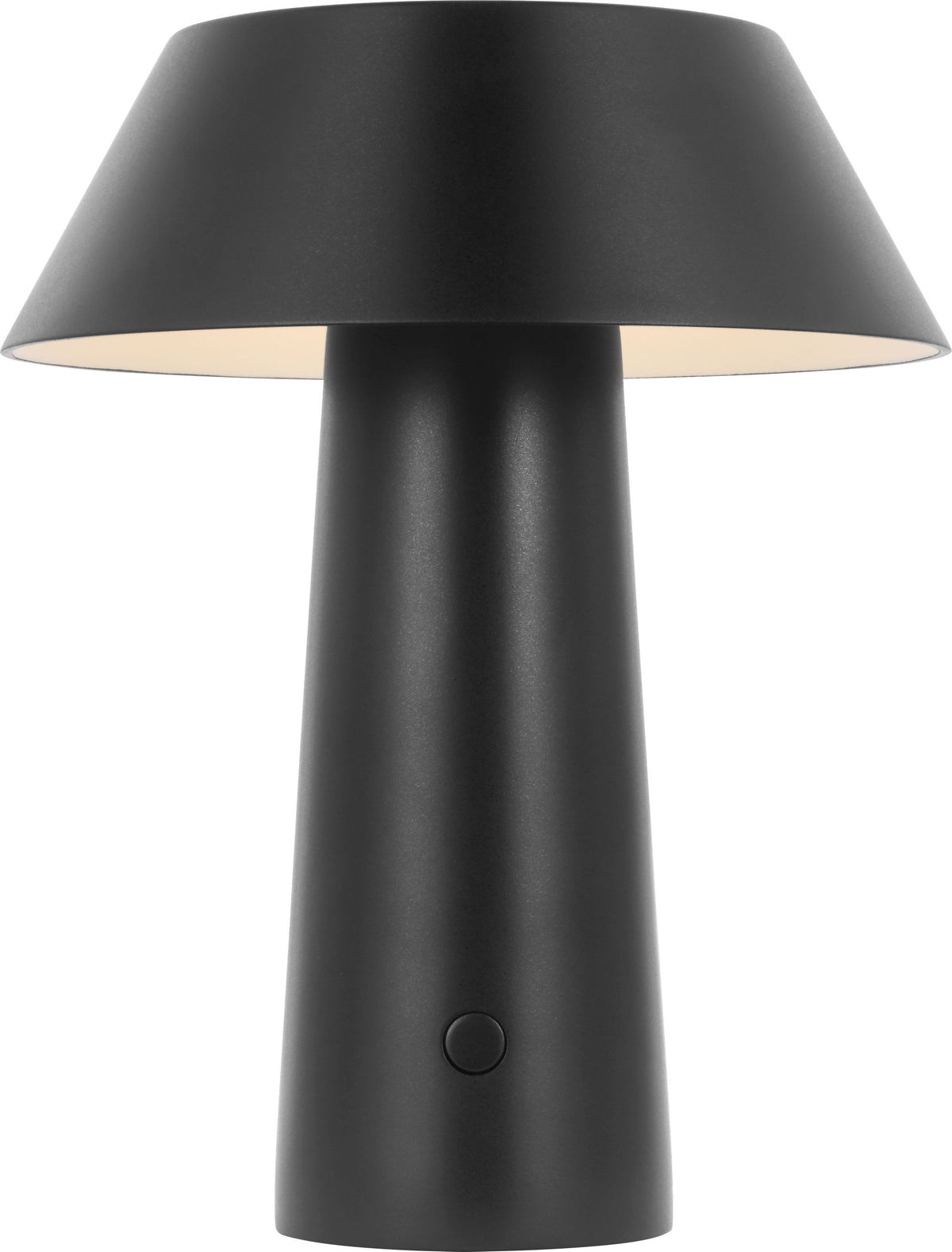 Sesa Short Accent Rechargeable LED Table Lamp – lit, styled view
