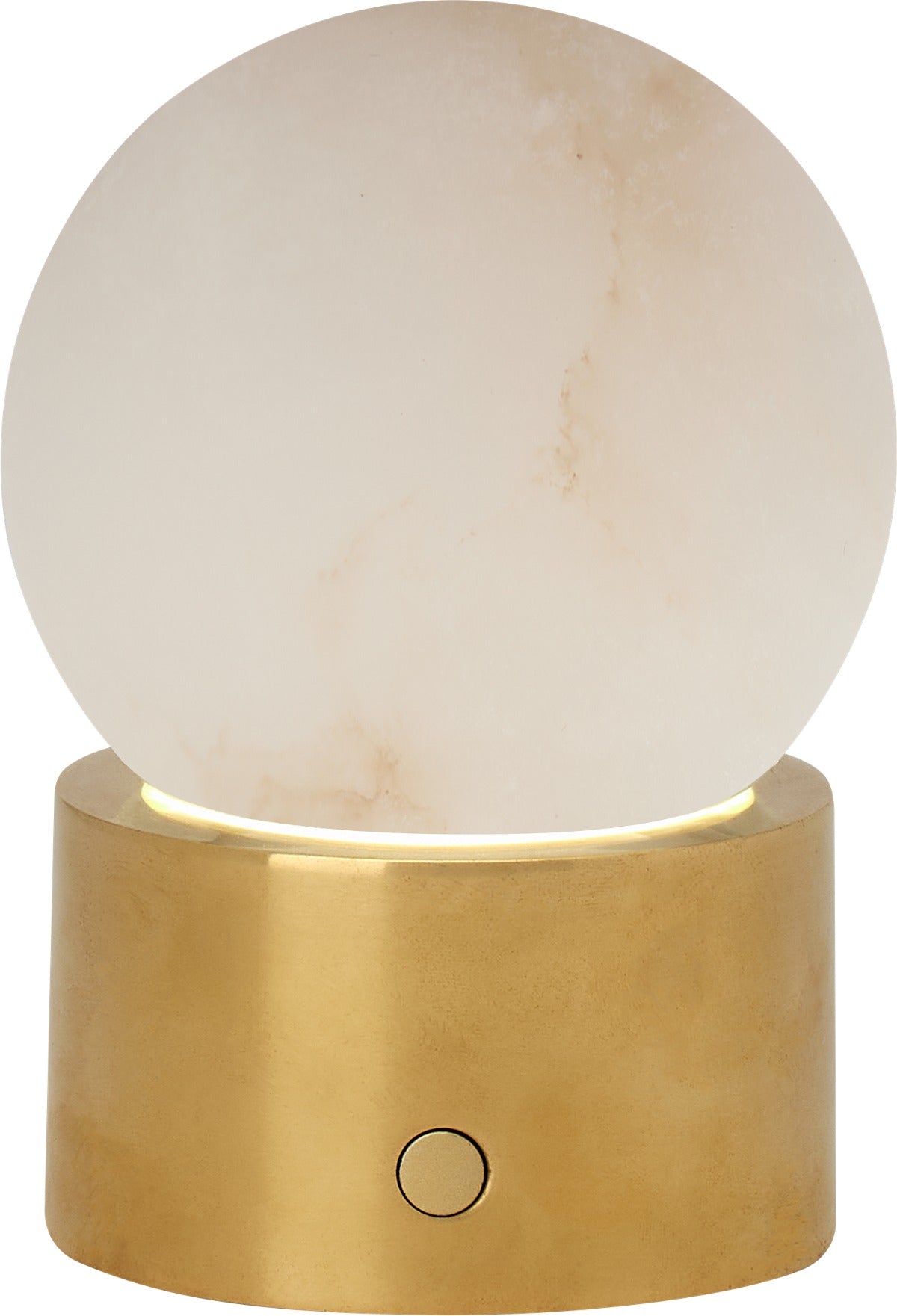 Mina Alabaster Accent table lamp with alabaster sphere on a brass base