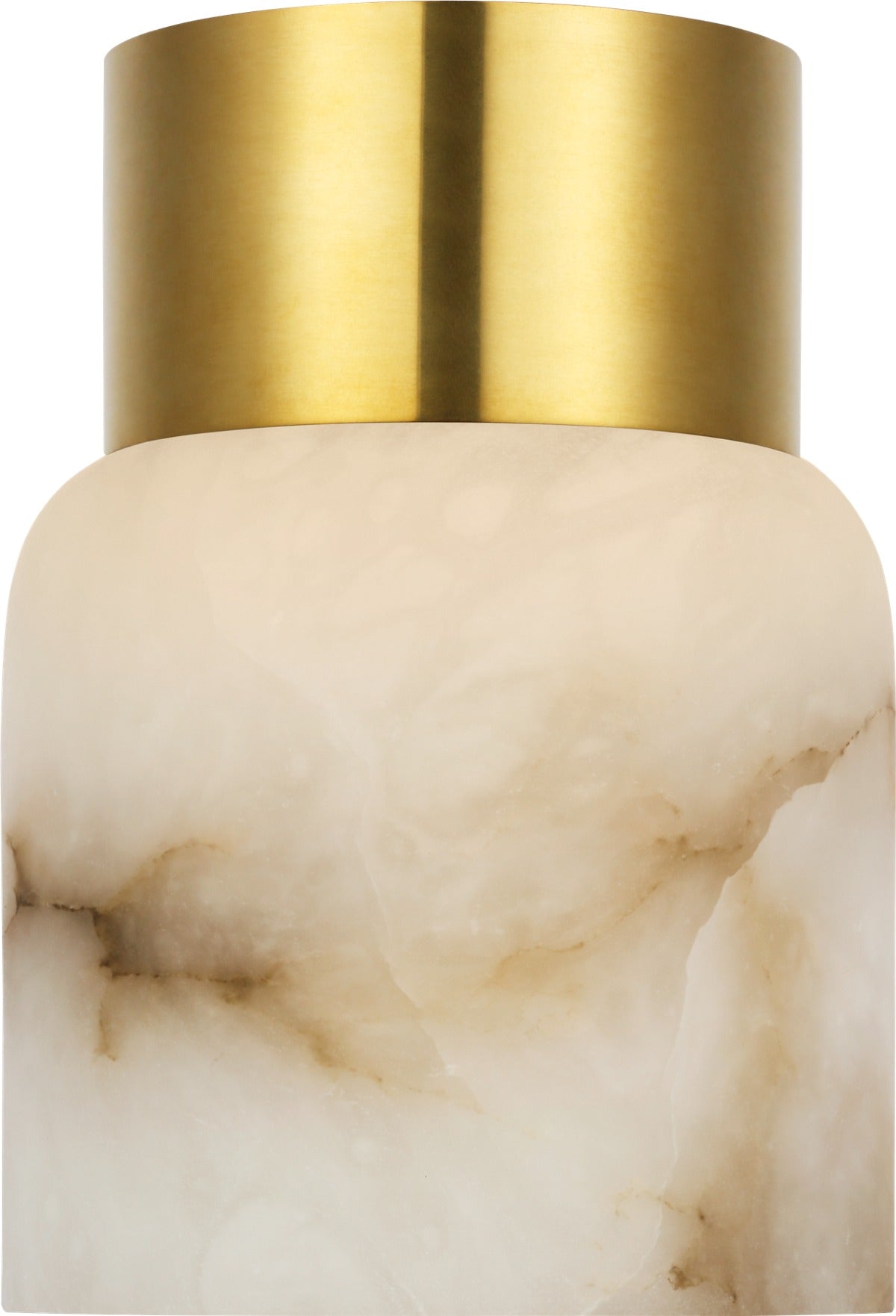 Caspe Alabaster 7 lamp in Hand-Rubbed Antique Brass, lit