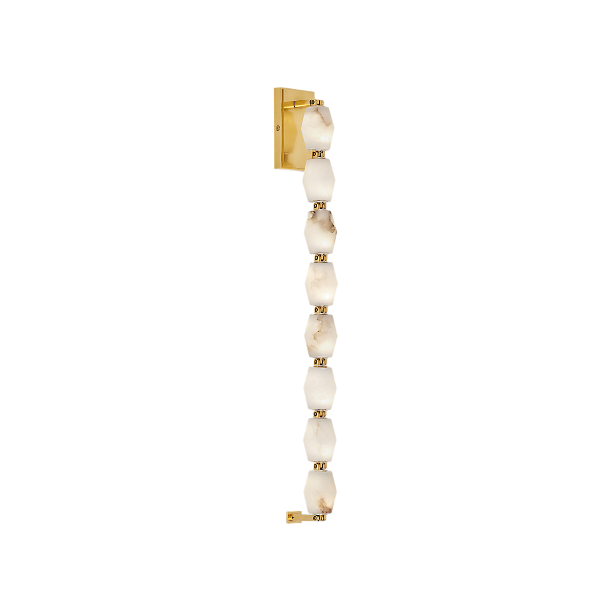 Collier Alabaster 28 Strand Sconce – lit, styled view