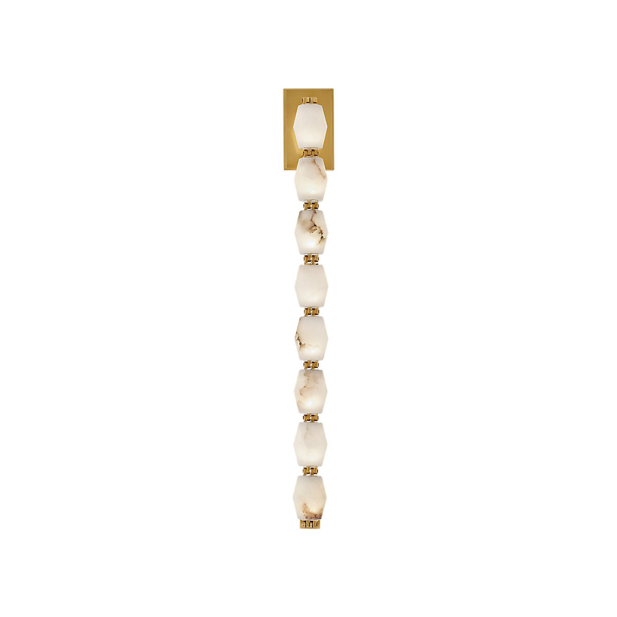 Collier Alabaster 28 Strand Sconce – lit, styled view