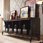 Bellagio Transitional Black Crocodile Lacquer Buffet