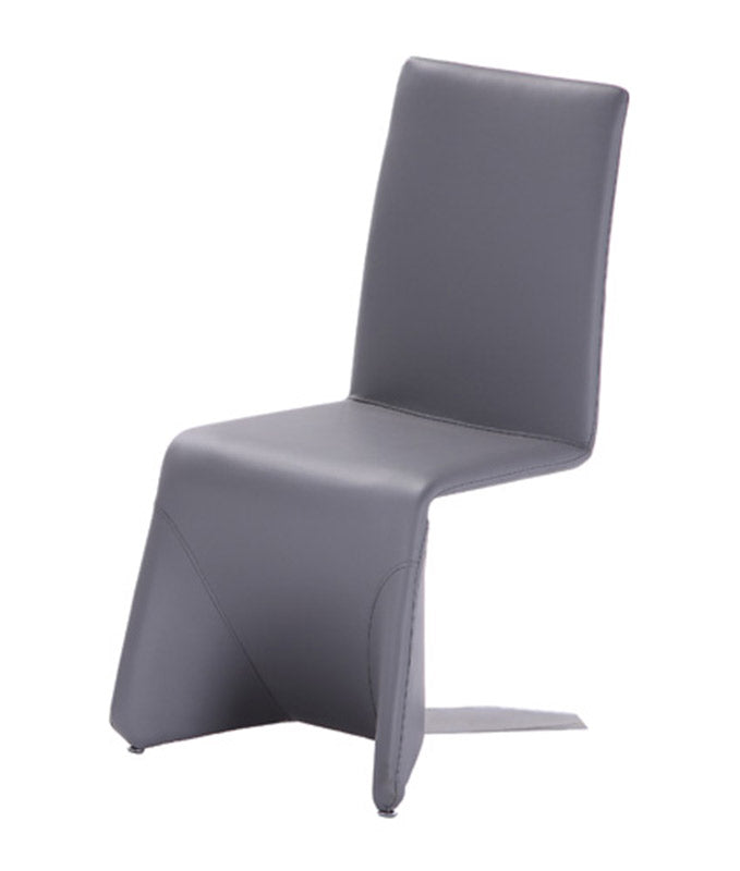 Nisse Contemporary Grey Leatherette Dining Chair Set of 2