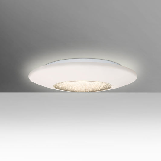 Besa Viva 13 opal and prismatic glass flush mount, studio view