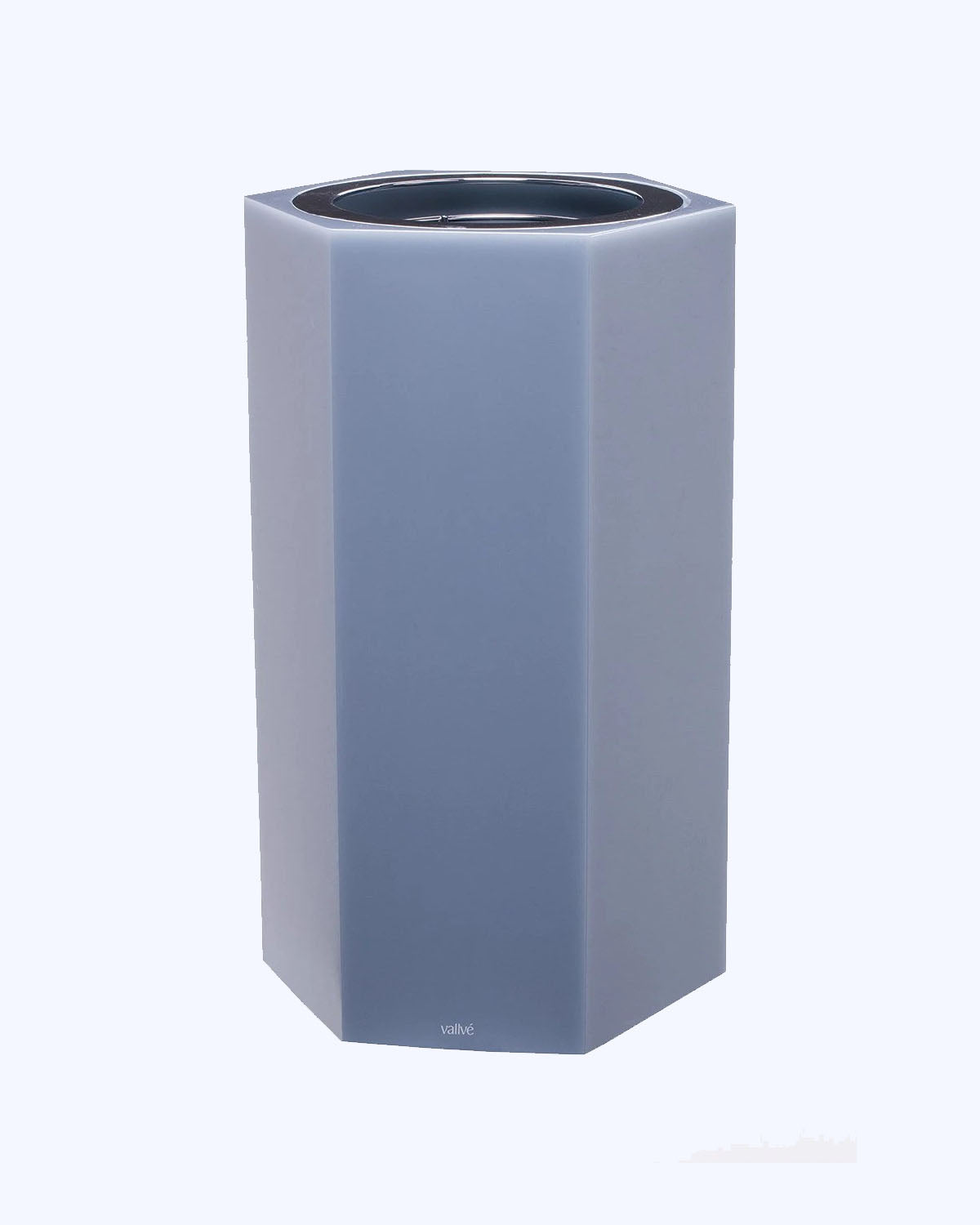 Vallvé Hexa wastebasket in Light Sky resin – photo 1