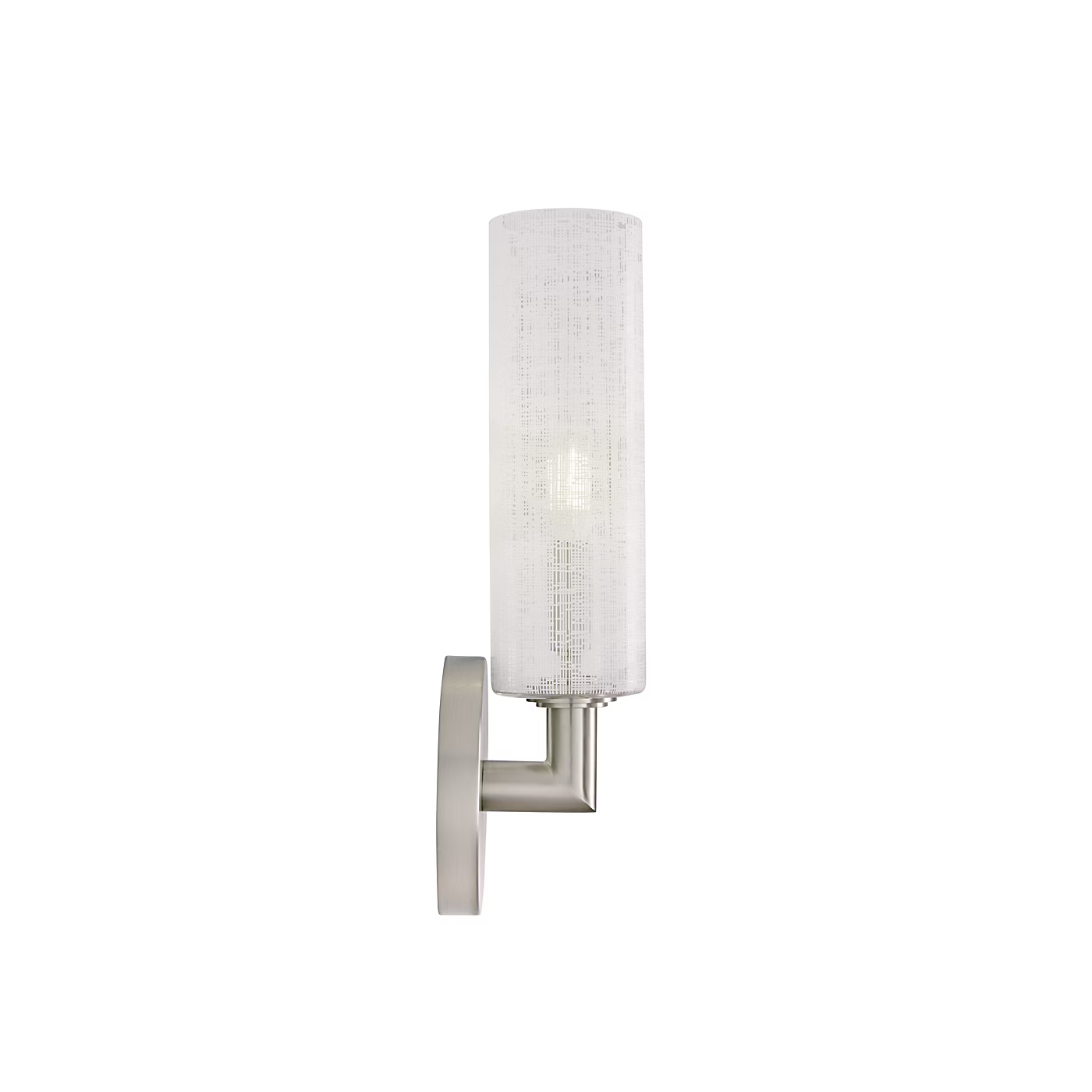 Vetra Linen Glass Wall Sconce Satin Nickel by Visual & Comfort & Co