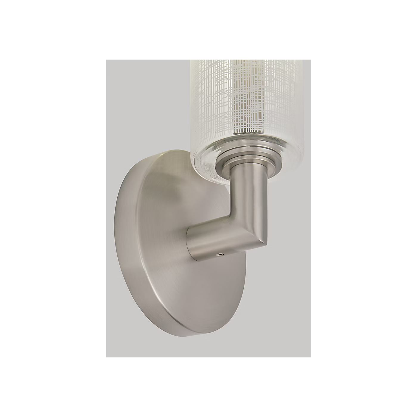 Vetra Linen Glass Wall Sconce Satin Nickel by Visual & Comfort & Co